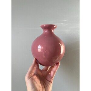 Vintage Mauve Pink Ceramic Orb Haeger Vase